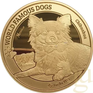 1 Unze Goldmünze World Famous Dogs - Chihuahua 2023