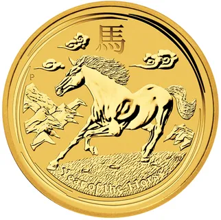 10 Unzen Goldmünze Australien Lunar II Pferd 2014