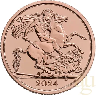 1/2 Pfund Goldmünze Sovereign King Charles 2024