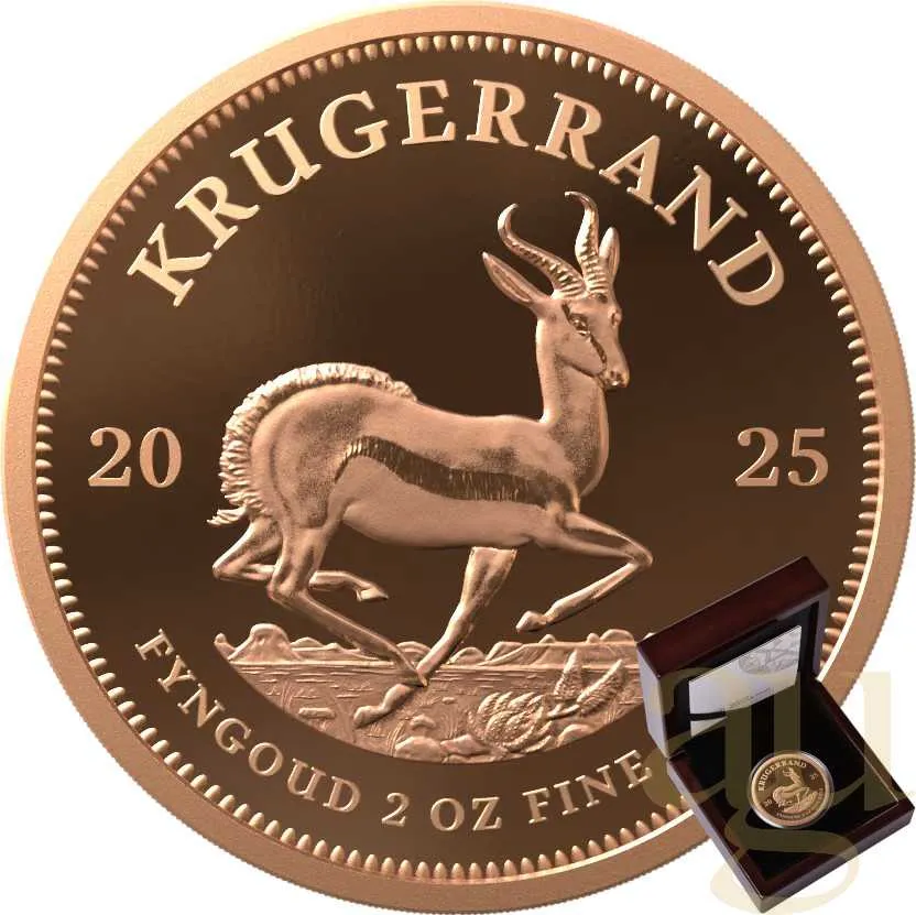 2 Unzen Goldmünze Krügerrand 2025 - polierte Platte