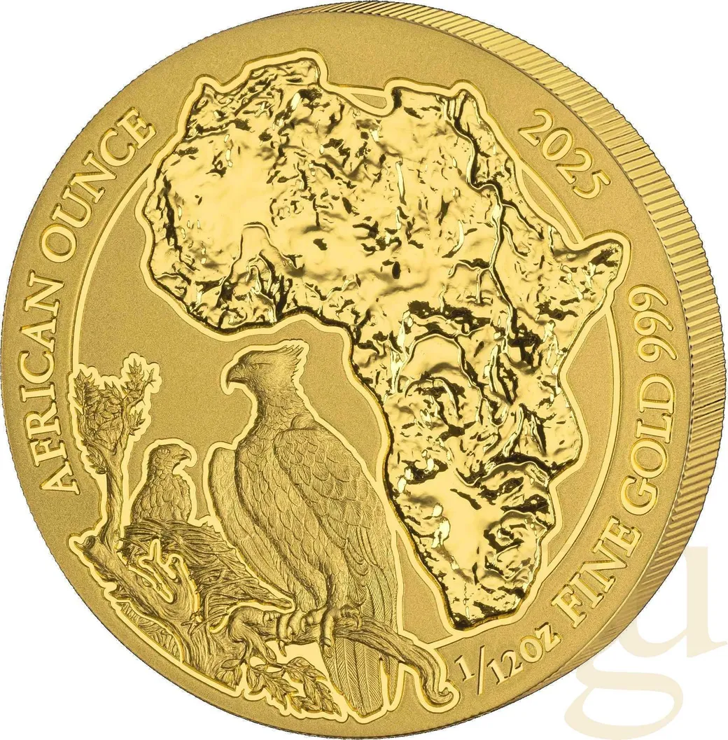 1/12 Unze Goldmünze Ruanda Kampfadler 2025