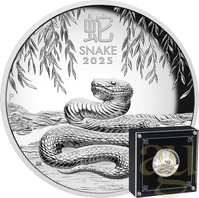1 Unze Silbermünze Australien Lunar III Schlange 2025 - polierte platte - High Relief
