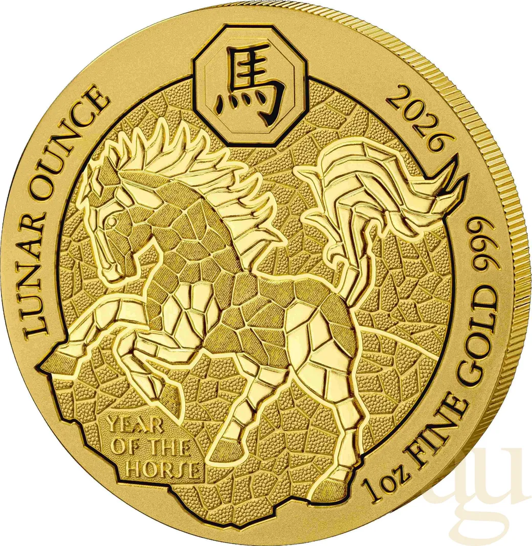 1 Unze Goldmünze Ruanda Lunar Pferd 2026