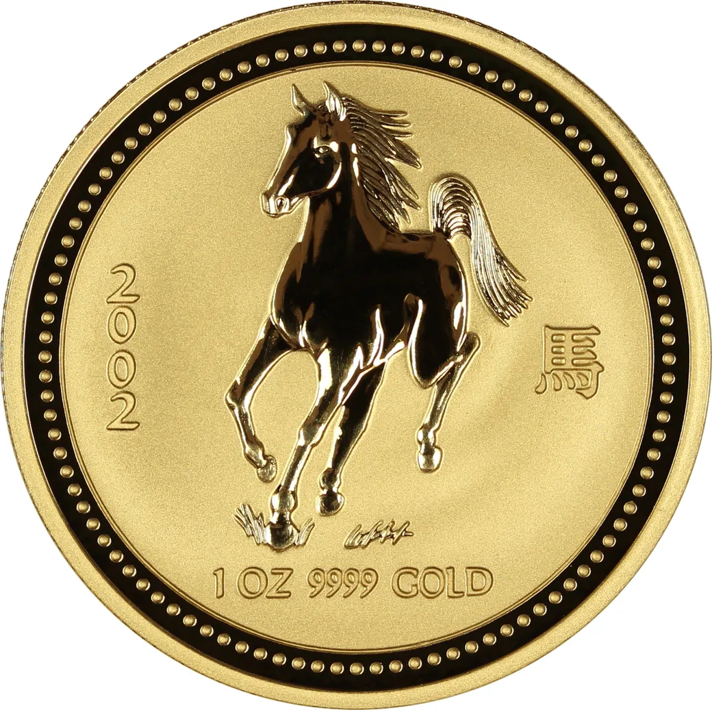 10 Unzen Goldmünze Australien Lunar I Pferd 2002