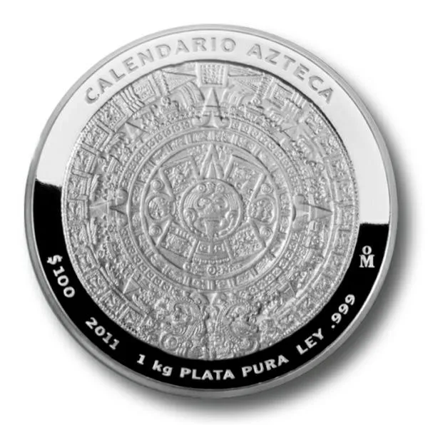 1 Kilogramm Silbermünze Mexiko Azteken Kalender 2009