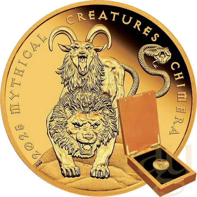 1 Unze Goldmünze Australien Mythical Creatures Chimäre 2025 - polierte Platte