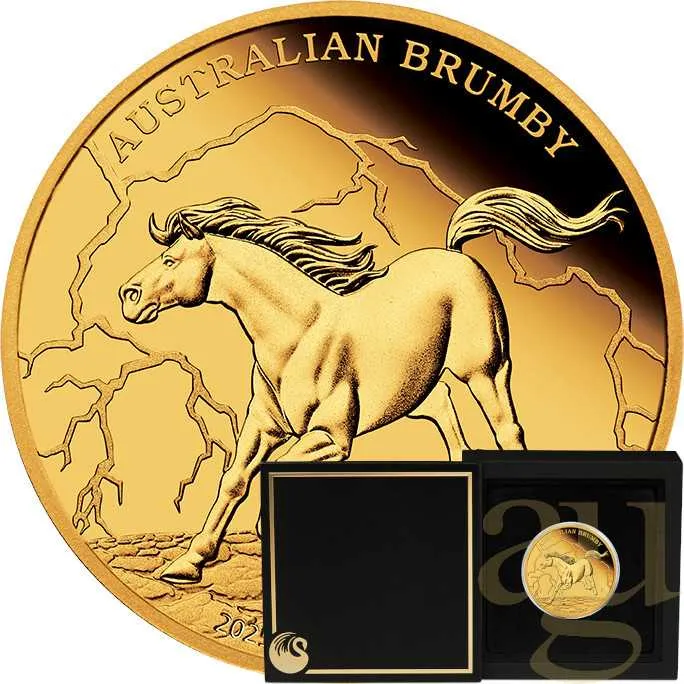 1 Unze Goldmünze Australien Brumby 2025 - polierte Platte