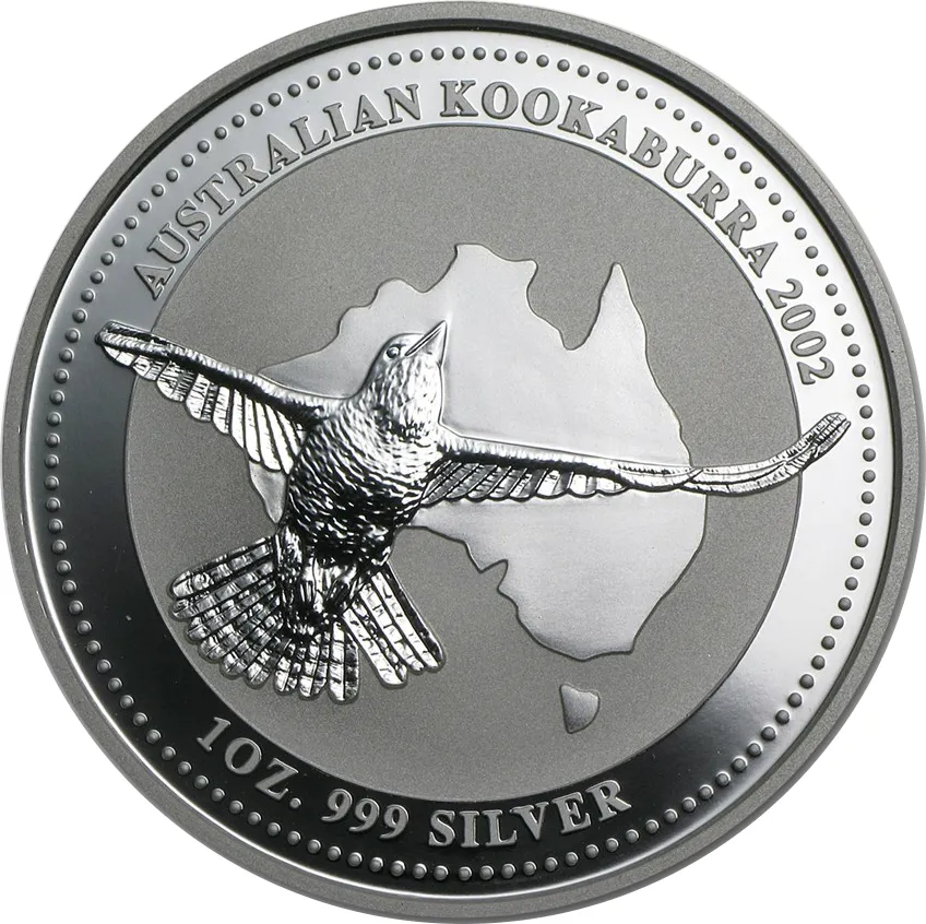 1 Unze Silbermünze Australien Kookaburra 2002