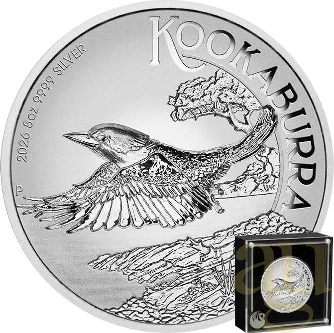 5 Unzen Silbermünze Australien Kookaburra 2026 - Incused Coin