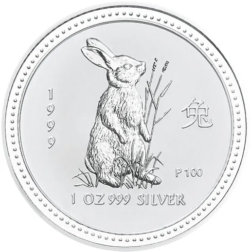 1 Kilogramm Silbermünze Australien Lunar I Hase 1999