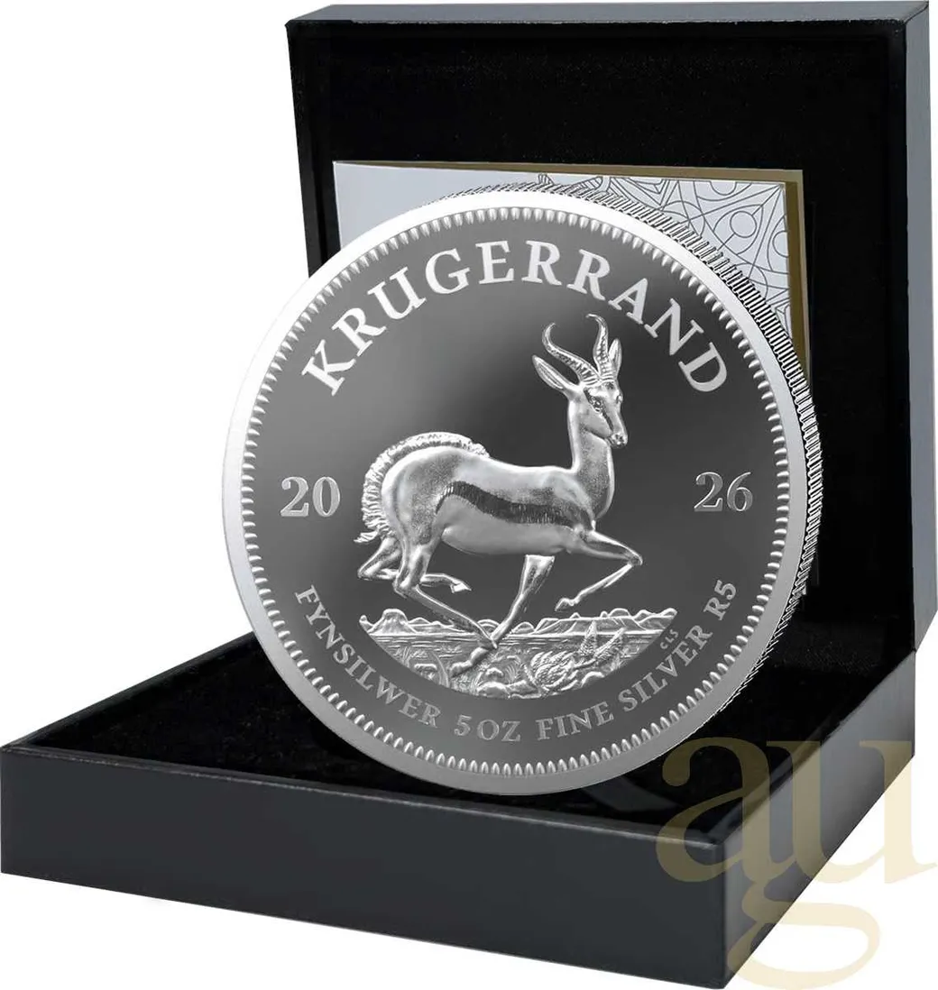 5 Unzen Silbermünze Krügerrand 2026 - polierte Platte