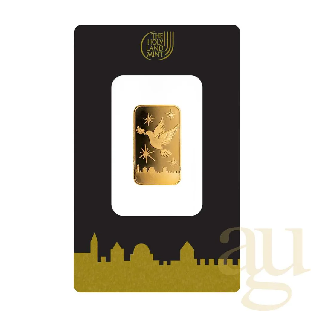 5 Gramm Goldbarren The Holy Land Mint - Dove of Peace