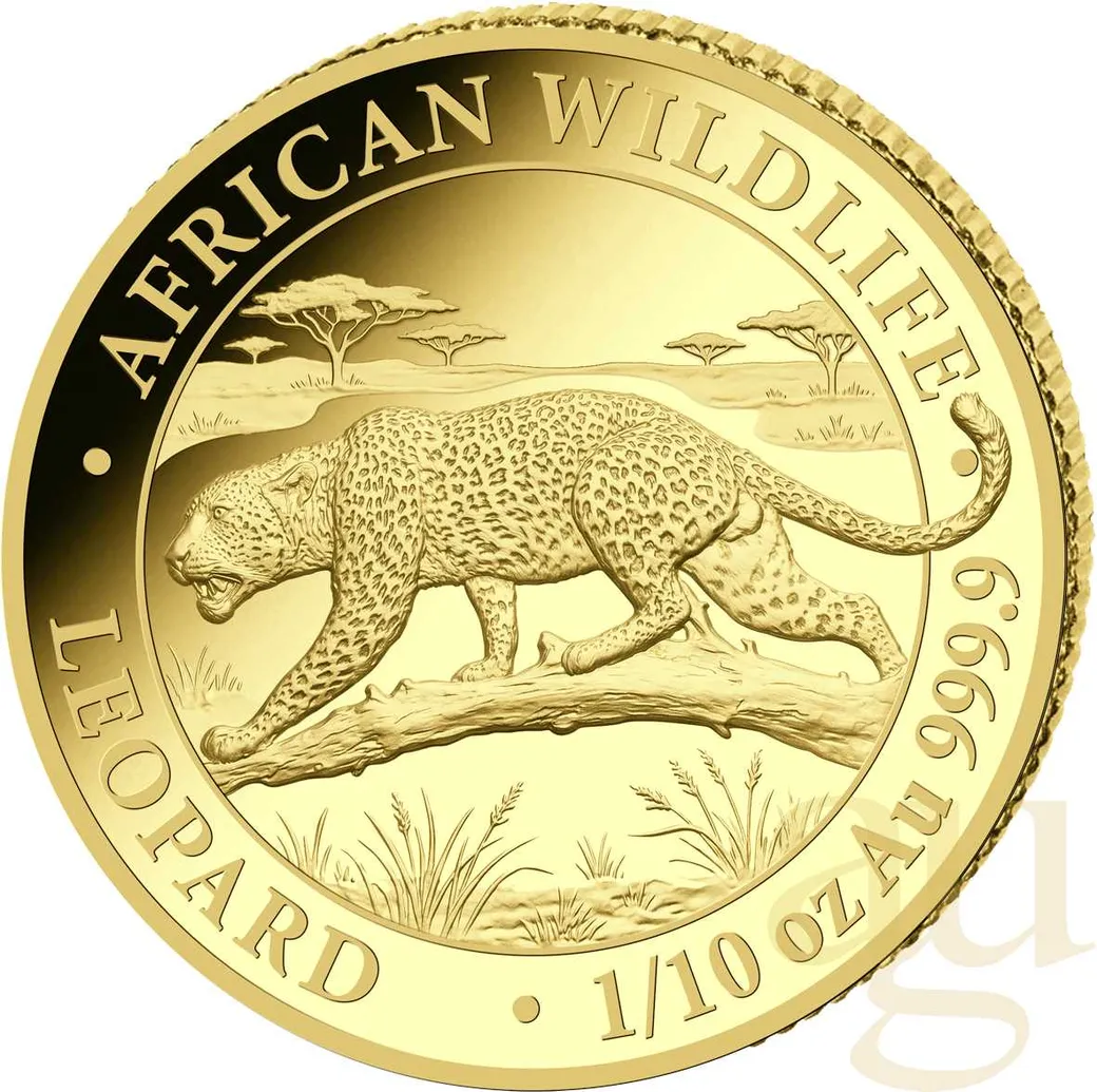 1/10 Unze Goldmünze Somalia African Wildlife Leopard 2026