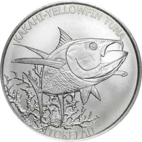 1 Unze Silbermünze Tokelau Kakahi-Yellow Tuna 2014