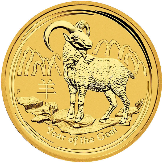 10 Unzen Goldmünze Australien Lunar II Ziege 2015