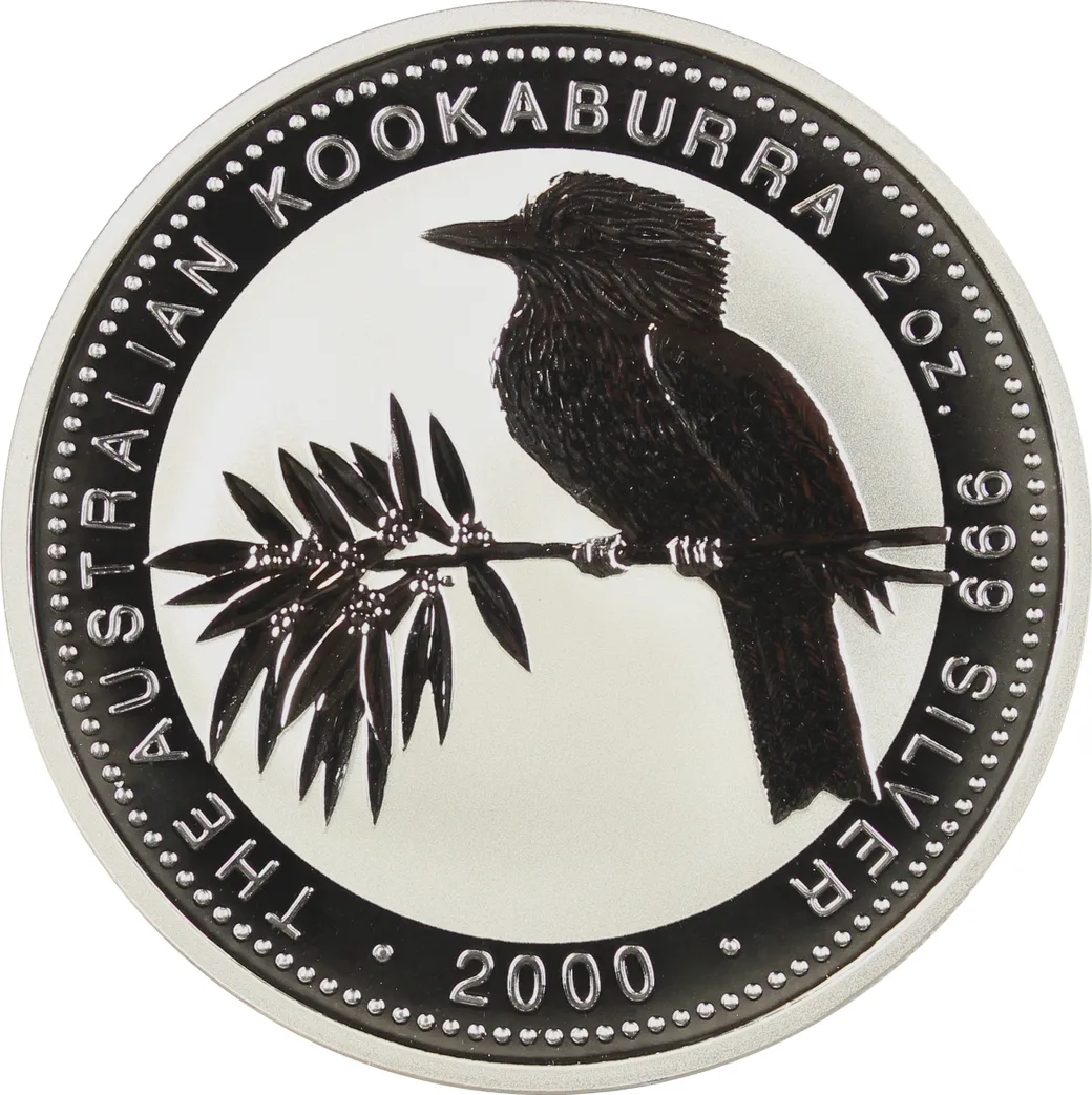 2 Unzen Silbermünze Australien Kookaburra 2000