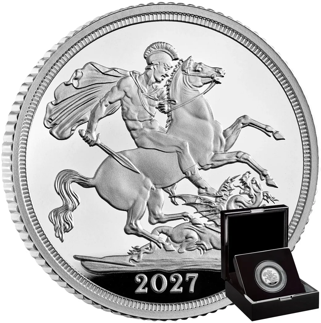 1 Pfund Silbermünze Sovereign King Charles 2027 - polierte Platte
