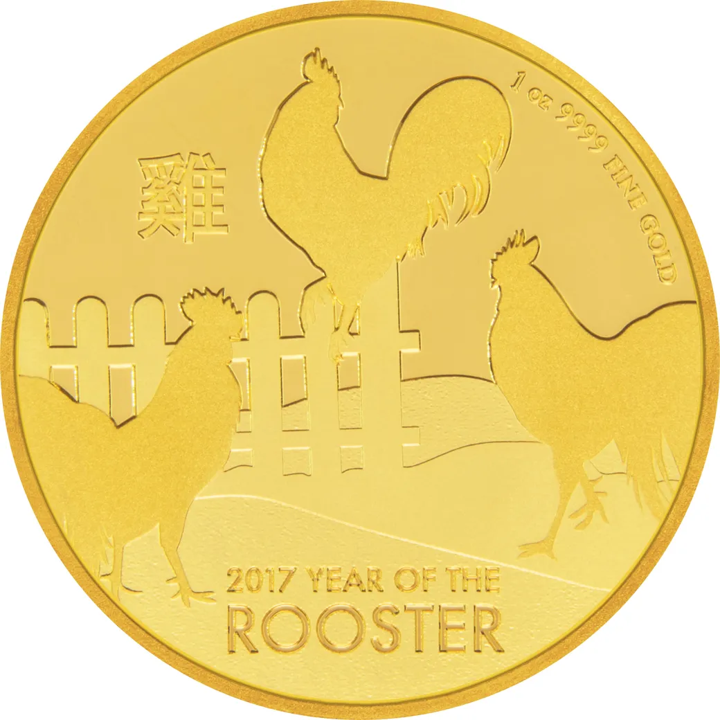1 Unze Goldmünze Niue Hahn 2017