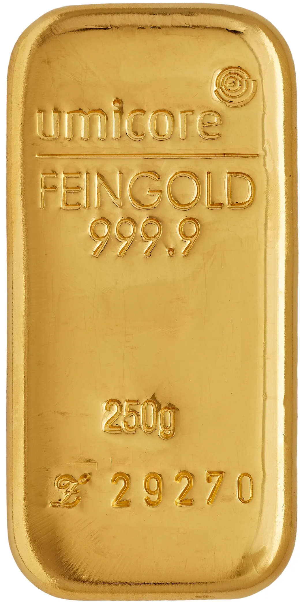 250 Gramm Goldbarren Umicore