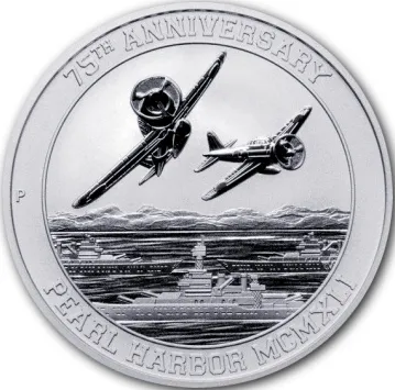 1 Unze Silbermünze Tavalu Pearl Harbor Zero Fighters 2016