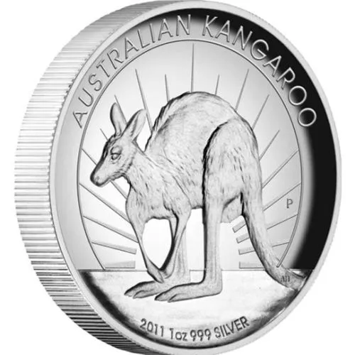 1 Unze Silbermünze Australien Känguru 2011 High Relief