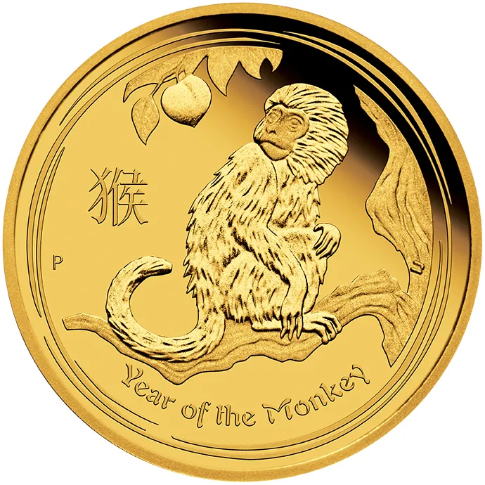 1 Unze Goldmünze Australien Lunar II Affe 2016 - polierte Platte
