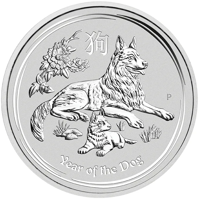 1 Unze Silbermünze Australien Lunar II Hund 2018