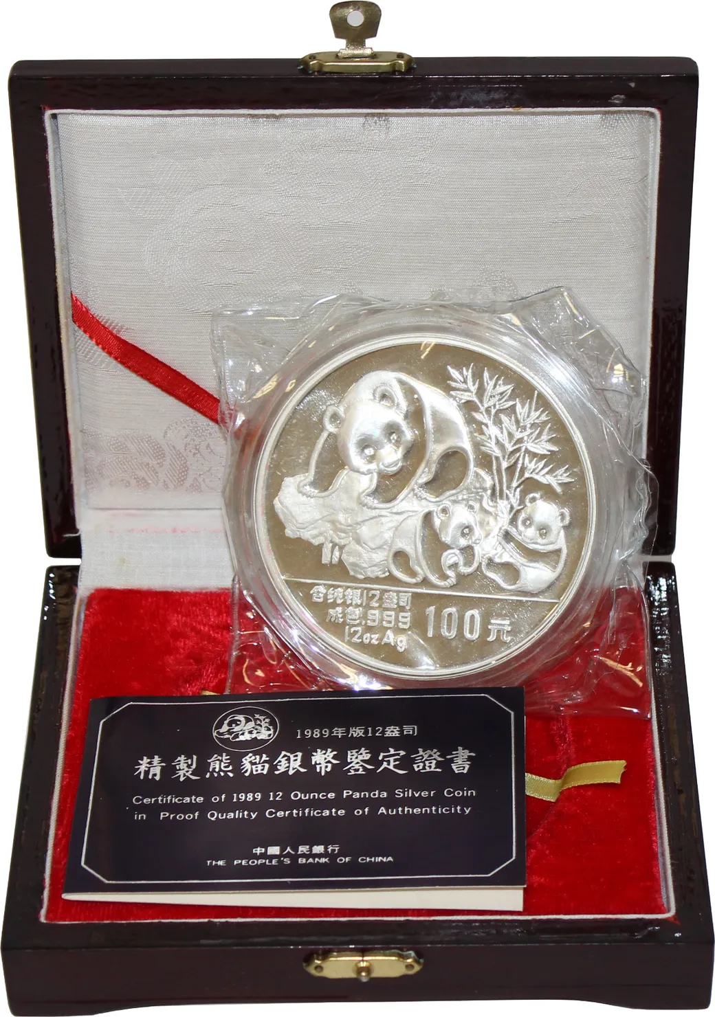 12 Unzen Silbermünze China Panda 1989 proof