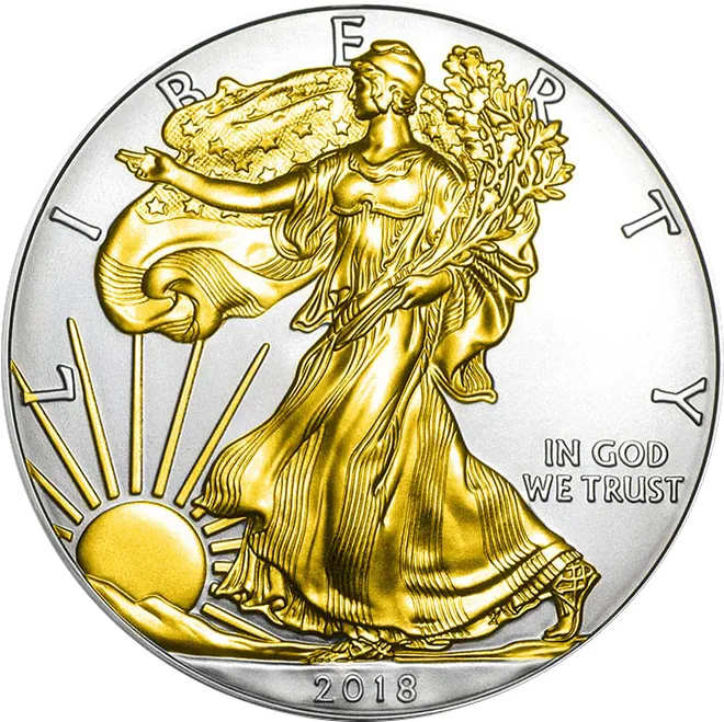 1 Unze Silbermünze American Eagle 2012 teilvergoldet