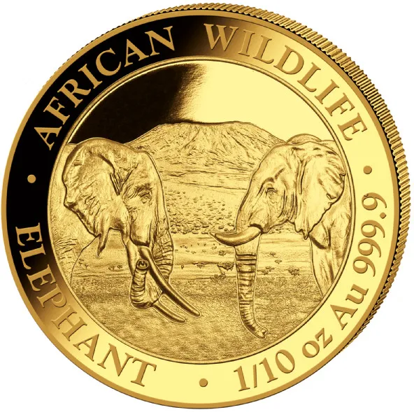 1/10 Unze Goldmünze Somalia Elefant 2020