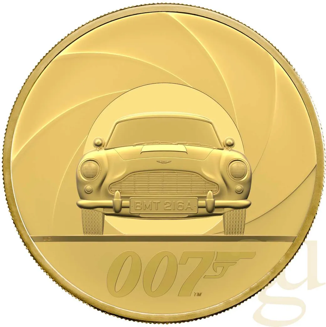 5 Unzen Goldmünze Großbritannien James Bond 007 DB5 - 2020 polierte Platte