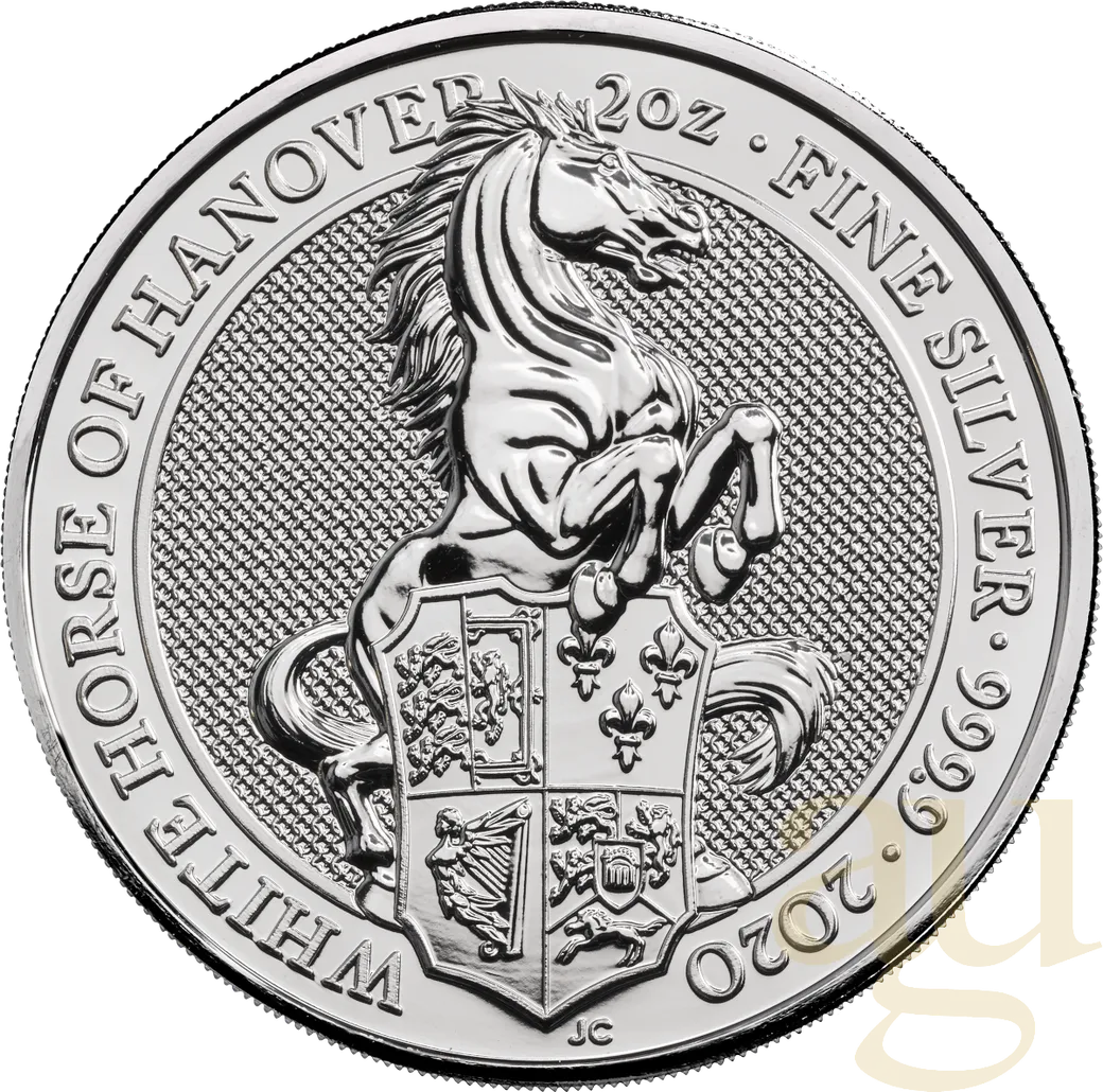 2 Unzen Silbermünze Queens Beasts White Horse 2020