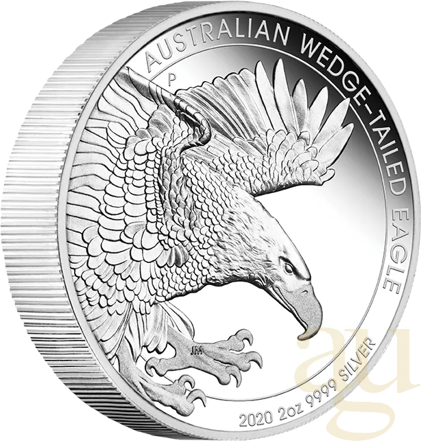 2 Unzen Silbermünze Australien Wedge Tailed Eagle 2020 - polierte Platte