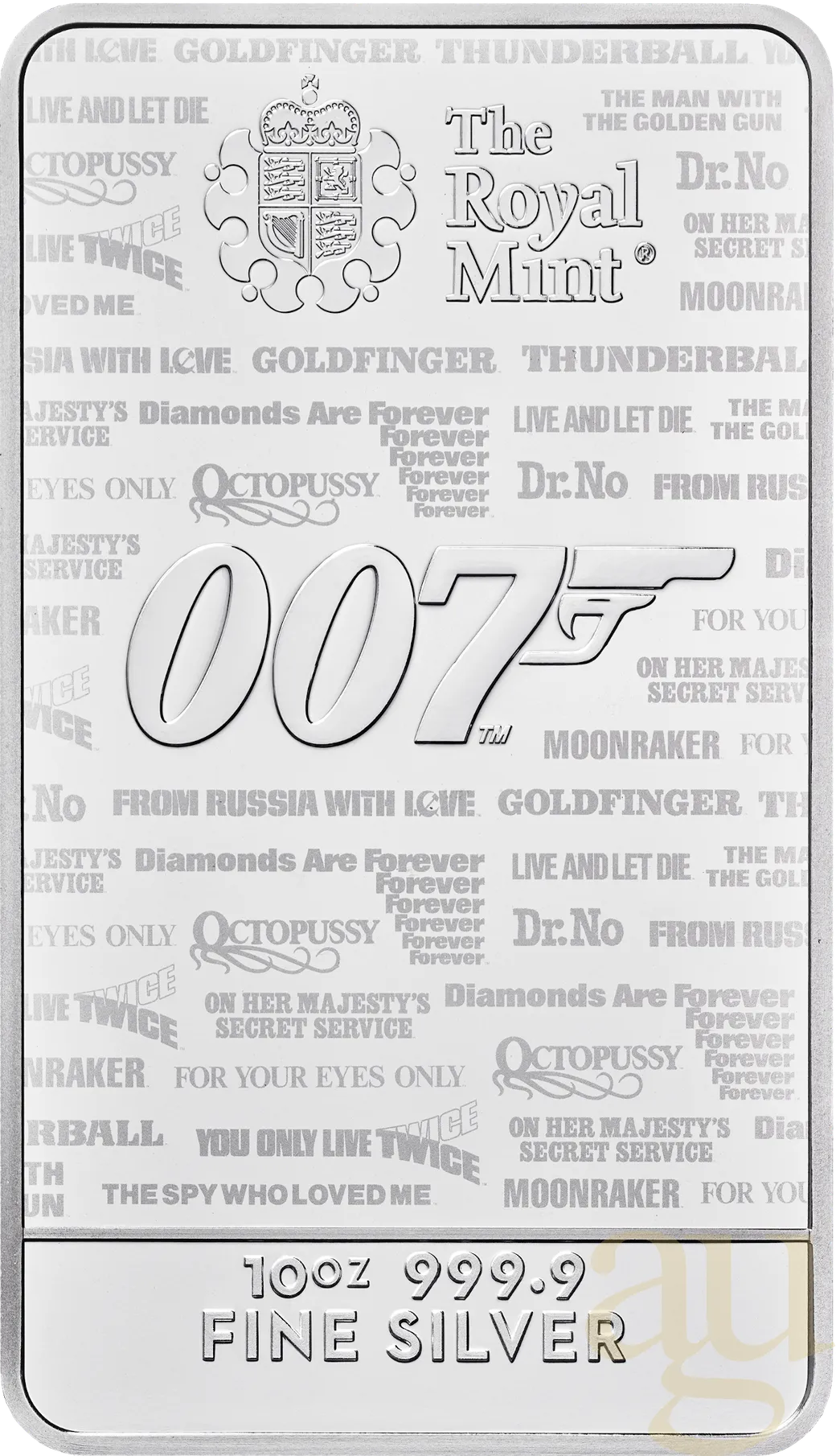 10 Unzen Silberbarren The Royal Mint - James Bond 007 - No Time To Die