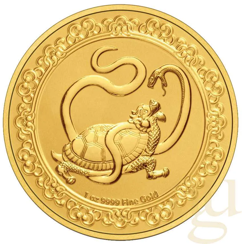 1 Unze Goldmünze Niue Celestial Animals - The Black Turtle 2021