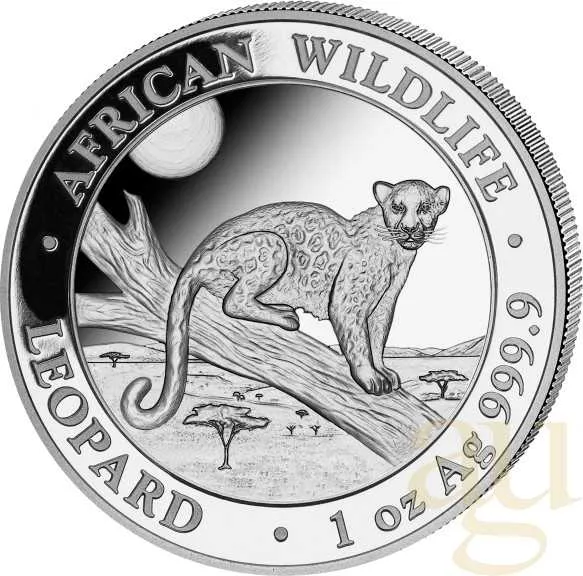 1 Unze Silbermünze Somalia African Wildlife Leopard 2021