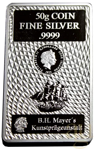 50 Gramm Silber Cook Islands Münzbarren