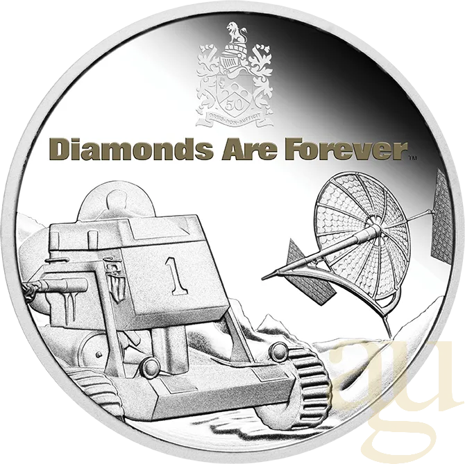 1 Unze Silbermünze Tuvalu - James Bond 007 - Diamonds Are Forever 50th Anniversary 2021 - proof