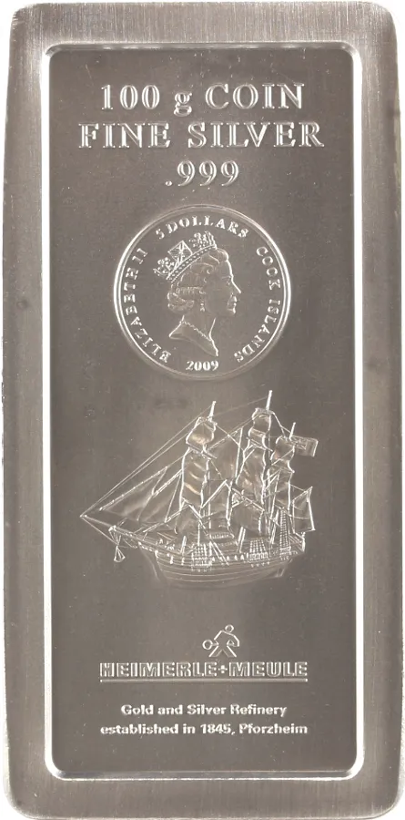 100 Gramm Silber Cook Islands Münzbarren