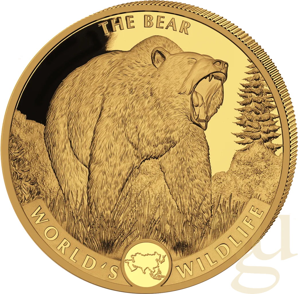 1 Unze Goldmünze Kongo World´s Wildlife - Bär 2022