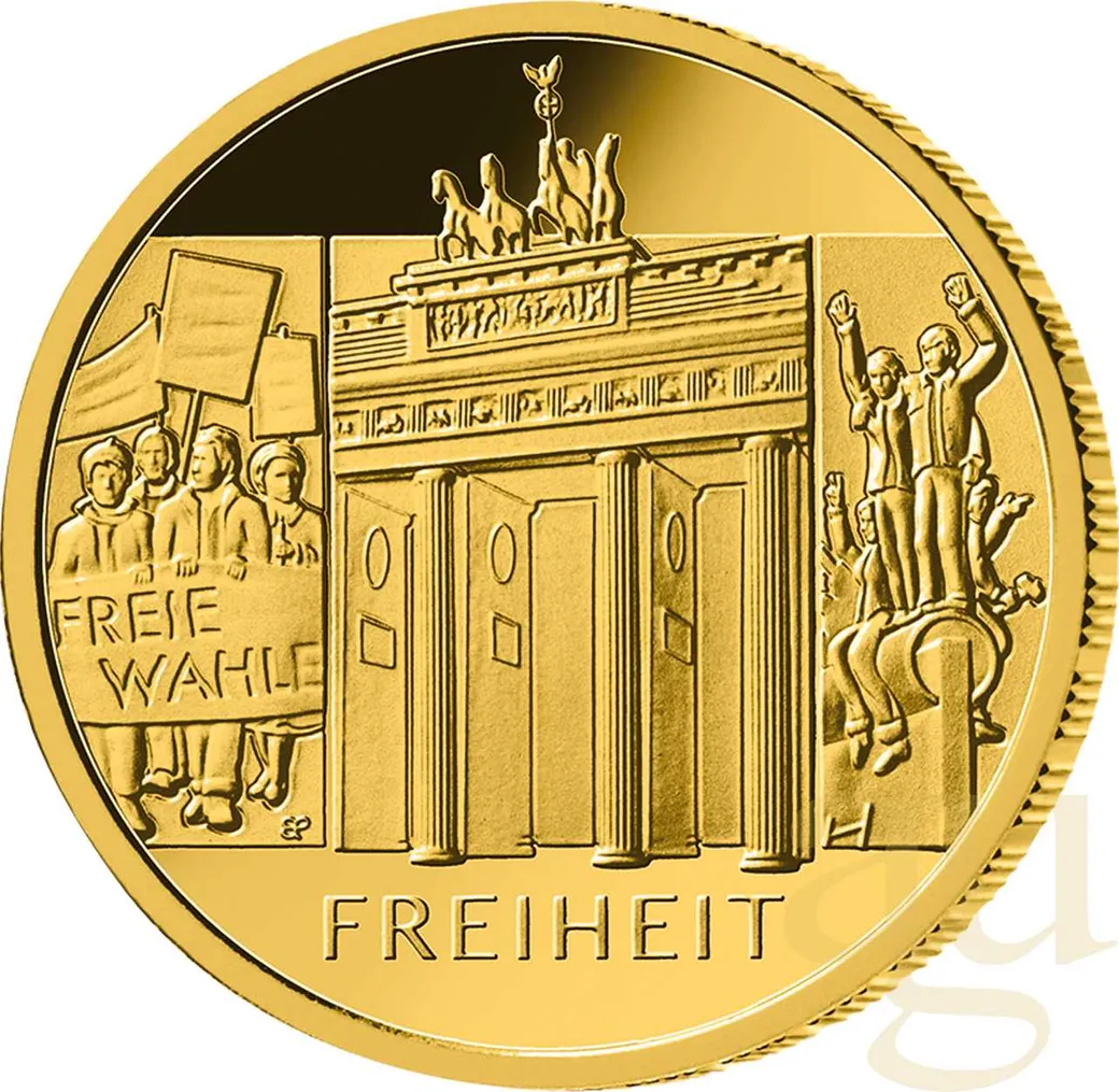 1/2 Unze Goldmünze - Säulen der Demokratie - 100 Euro Freiheit 2022 (F)
