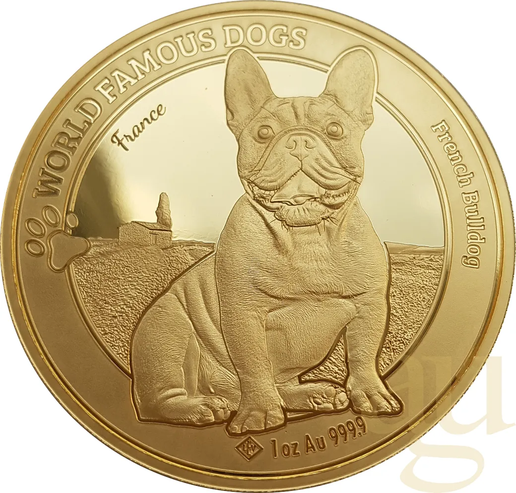 1 Unze Goldmünze World Famous Dogs - Bulldogge 2022