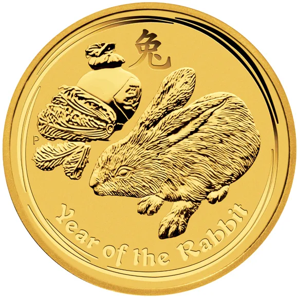 10 Unzen Goldmünze Australien Lunar II Hase 2011