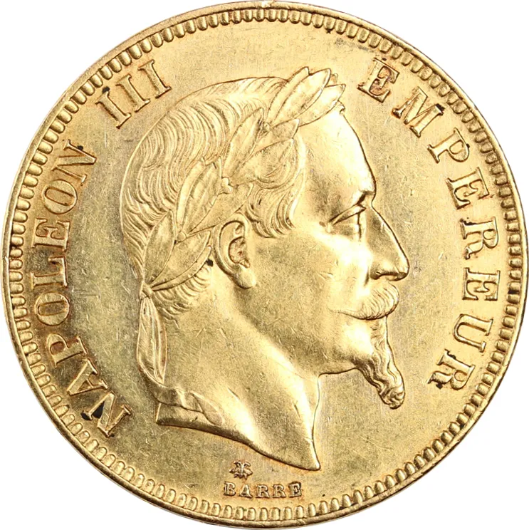 100 Francs Goldmünze Frankreich Napoleon III