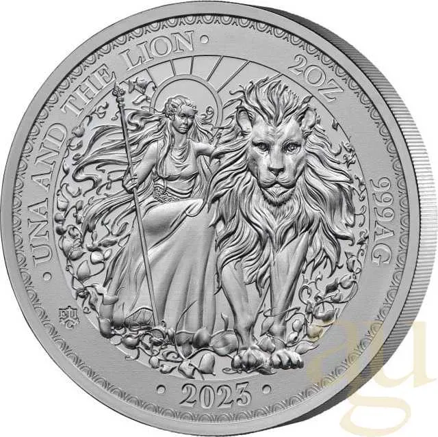 2 Unze Silbermünze St. Helena - Una and the Lion 2023