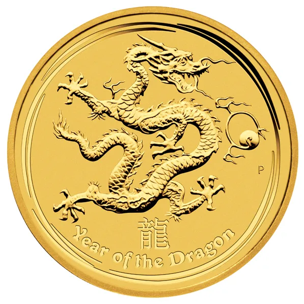10 Unzen Goldmünze Australien Lunar II Drache 2012