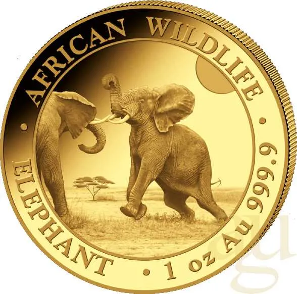 1 Unze Goldmünze Somalia Elefant 2024
