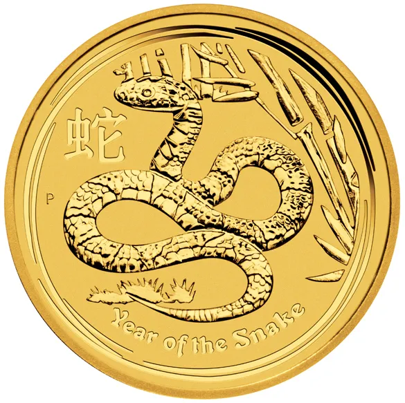 2 Unzen Goldmünze Australien Lunar II Schlange 2013