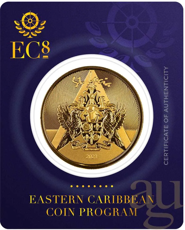 1 Unze Goldmünze EC8 St. Lucia - Coat of Arms 2023