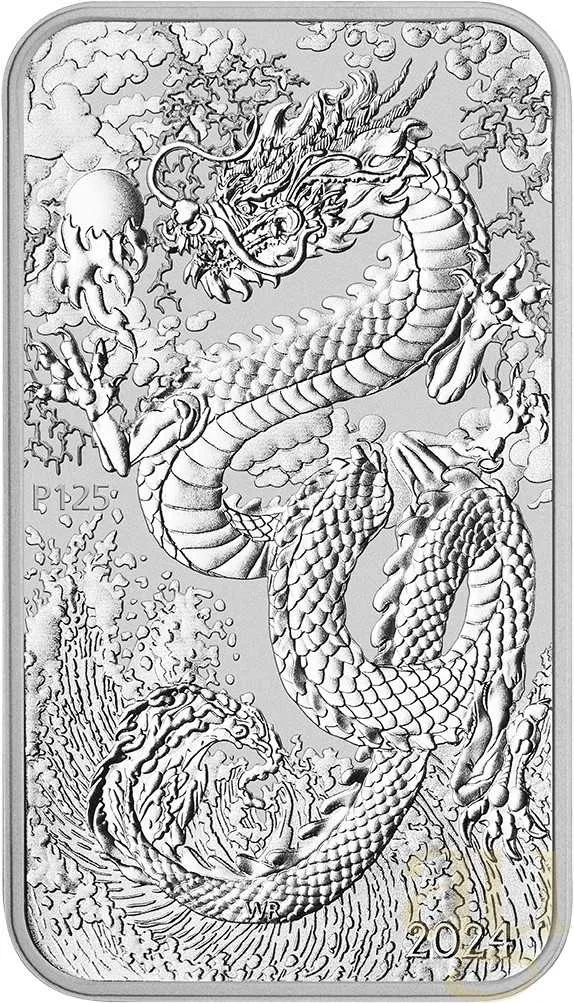 1 Unze Silbermünze Perth Mint Rectangular Dragon 2024